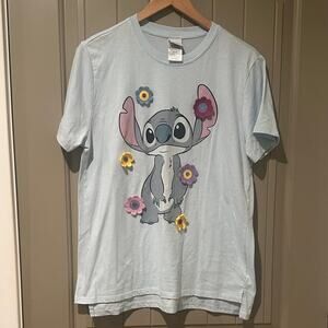 DISNEY Stitch Flowers Tee L